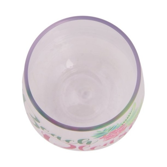 Beach Please Clear Acrylic Stemless Wine Tumbler, 19-Ounce- NWOT - Picture 2 of 10